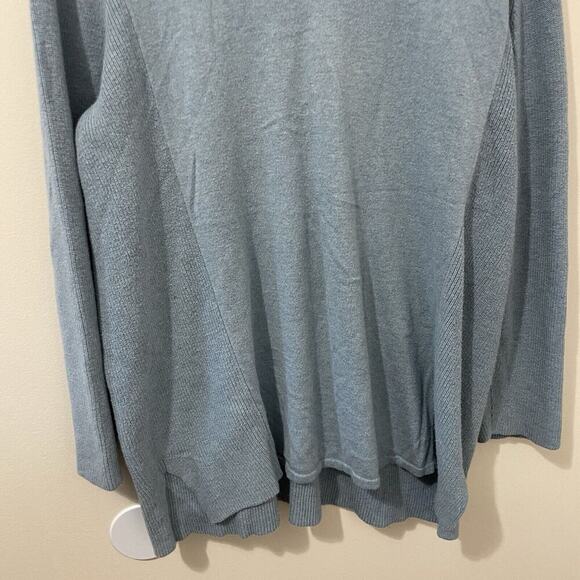 J. Jill Blue Cotton Blend Womens V Neck Tunic Sweater Sz 2X Classic Fall Ribbed - Picture 6 of 10